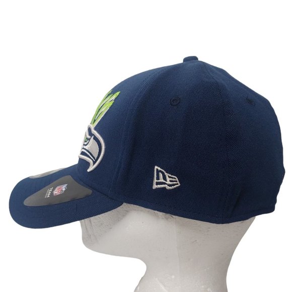 Seattle Seahawks New Era 30Thirty Cap M/L Stretch NFL Navy Blue Embroidered NEW - Picture 4 of 9